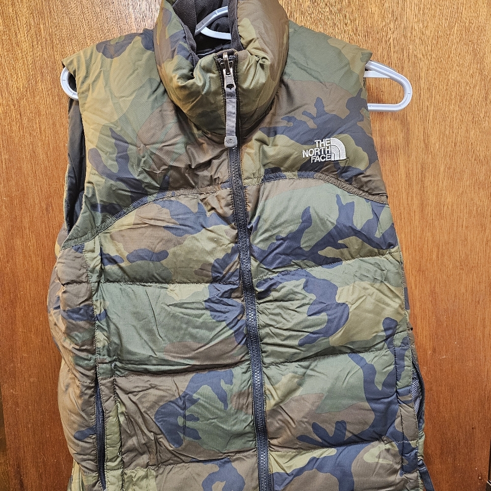 The North Face Green and Brown Camouflage Vest
